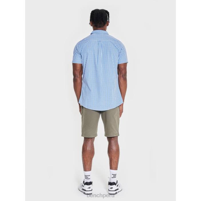 vestir Z4JZ26 cheque azul Bench camisa manga corta esher hombres