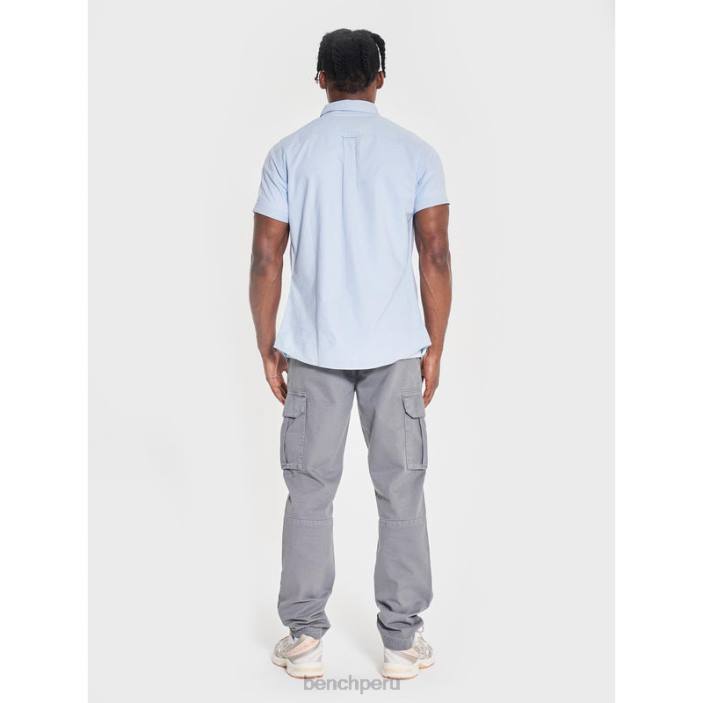 vestir Z4JZ28 azul claro Bench camisa de manga corta con lazo hombres