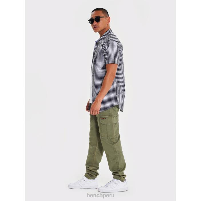 vestir Z4JZ32 cheque negro Bench camisa manga corta esher hombres