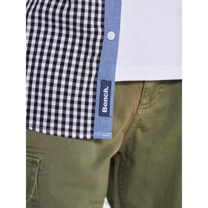 vestir Z4JZ32 cheque negro Bench camisa manga corta esher hombres