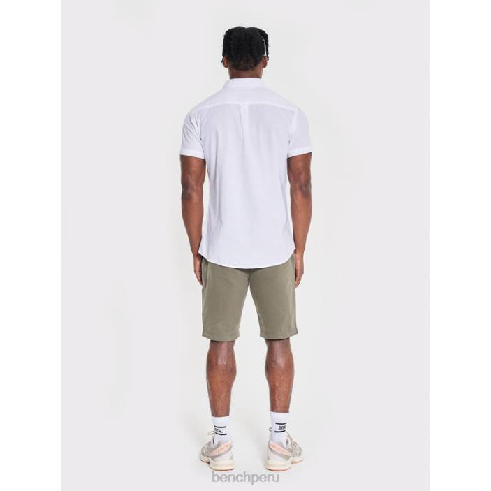 vestir Z4JZ33 blanco Bench camisa de manga corta con lazo hombres