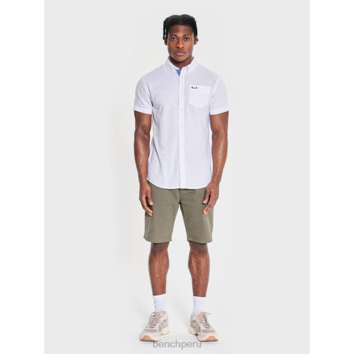 vestir Z4JZ33 blanco Bench camisa de manga corta con lazo hombres