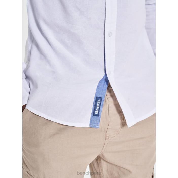 vestir Z4JZ34 blanco Bench camisa de manga larga oxford hombres