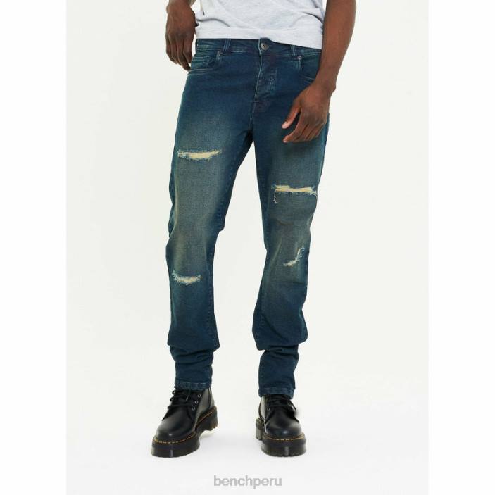 vestir Z4JZ89 azul desteñido Bench jeans ajustados aw-002 hombres