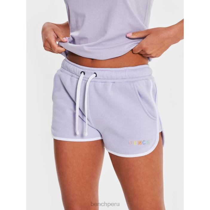 vestir Z4JZ136 lila Bench shorts de polar con estampado de estrellas mujer